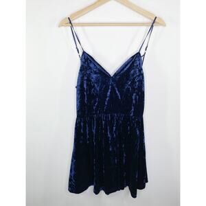 Primark Womens Blue Velvet Mini Dress Size 8 Vampire Cocktail Date Night Party